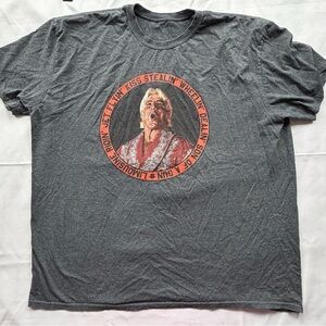 WWE Ric Flair gray graphic print gray‎ short sleeve t-shirt men’s